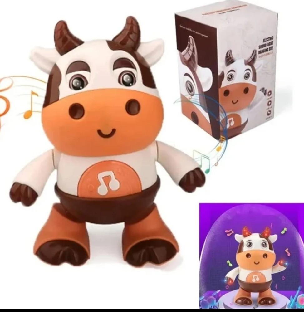 Cute Cow Dance Sing Glow Wink Toy Kids educational Fun Game baby soothing