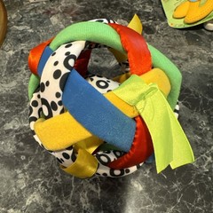 Manhattan Toy Bababall Tactile Sensory Multicolored Fabric Covered Rattle