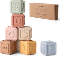 Baby Blocks Stacking for Babies Silicone Soft Building Blocks Teethers Montes…