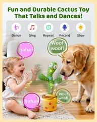 Adjustable Volume Dancing Talking Cactus Toy for Kids – Singing & Mimicking Gift