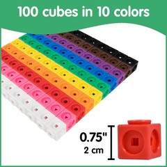 Math Cubes | Set of 100 Counting Blocks with 5 Shapes | Math Manipulatives fo…