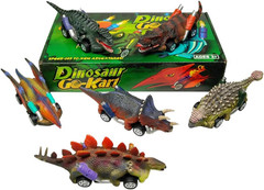 DINOBROS Dinosaur Toy Pull Back Cars,6 Pack Dino Toys for 3 Year Old Boys Girls