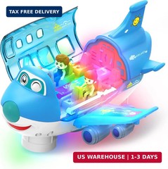 Toy Airplane for Toddlers 2-4 3-5 With Sounds and Light Up Toys, 360°Freedom Ope