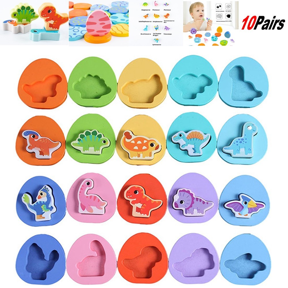 Wooden Shape Block Jigsaw Puzzle Sorting Montessori Educational Games Art