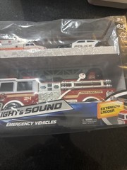 NEW! NIB RARE! 3 Pack Fast lane Emergency Vehicles FIRETRUCK POLICE AMBULANCE