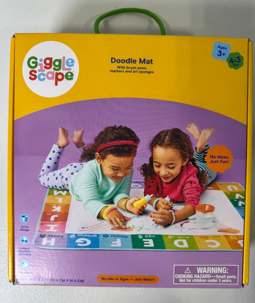 Gigglescape Doodle Mat 4′ x 3′ – Reusable Water Drawing Activity Mat for Kids