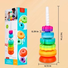 BYFWH Spinning Stacking Toys for Babies 12+ Month Ring 14 Inches, Colorful