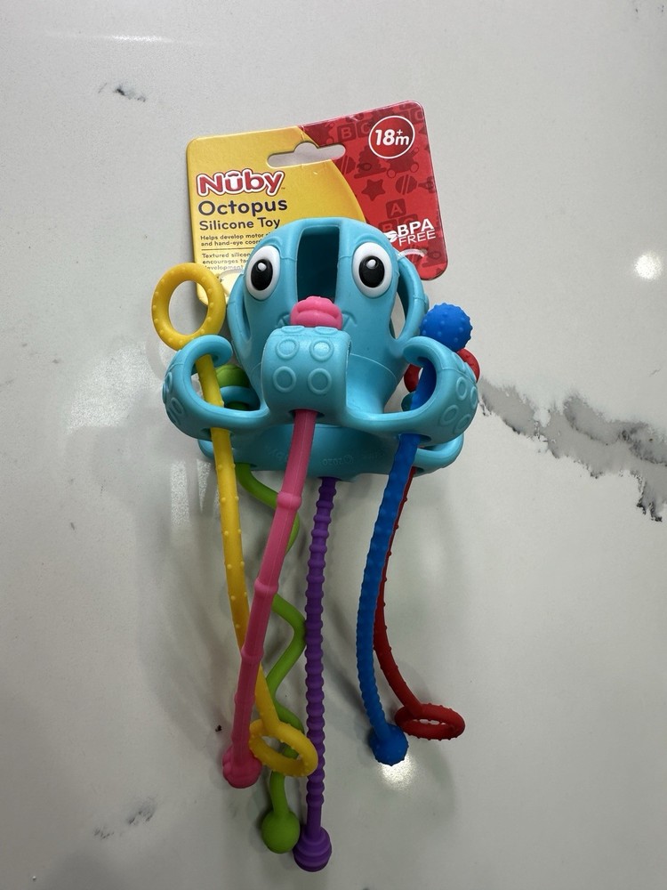 Nuby Silicone Octopus Toy – Textured -Developmental & Fun – 18+ Months -BPA Free