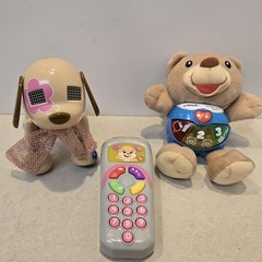 Baby Toddler Toy Lot VTech Happy Lights Bear, Zoomer Zuppies Fisher Price Remote