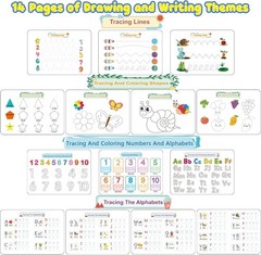 Interactive Toddler Learning Activities Busy Book with 14 Writing Pages
