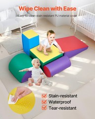 Climb Crawl Activity Play Set 5 Piece Kids Soft Foam Climbing Blocks Non-slip