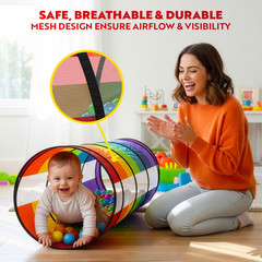 Extra-Large Play Tunnel for Toddlers 1-3 Years – Pop-Up Baby Crawl Tube, Sensory