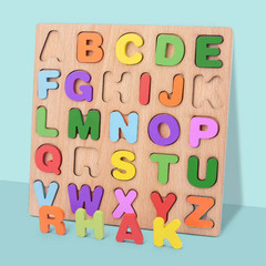 Alphabet Wooden Colourful Puzzle Educational Learning Toy Montessori Teaching US