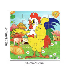 20PCS Wooden Cartoon Puzzle Kids Educational Learning Toy