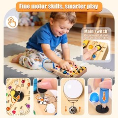 Busy Board – Montessori Toys for 1-3 Years Old Boys & Girls | Sensory Toys fo…