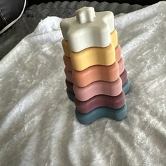 Silicone Star Stacking Rings Baby Toy Montessori Soft Teether Tower Stella Star