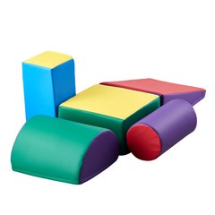 Climb Crawl Activity Play Set 5 Piece Kids Soft Foam Climbing Blocks Non-slip