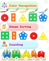 20-Piece Montessori Wooden Sensory Stacking Toys for Ages 1-3 – Non-Toxic Fun!