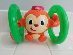 Bright Starts Roll & Glow Monkey Crawling Baby Toy With Lights And Sounds Works