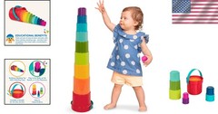 Stacking Toy – Educational & Dexterity Toy – Nesting Cup Playset – Water & Be…