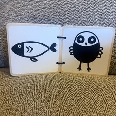 Lovevery Wooden High Contrast Animal Board Book From Looker Kit Black & White