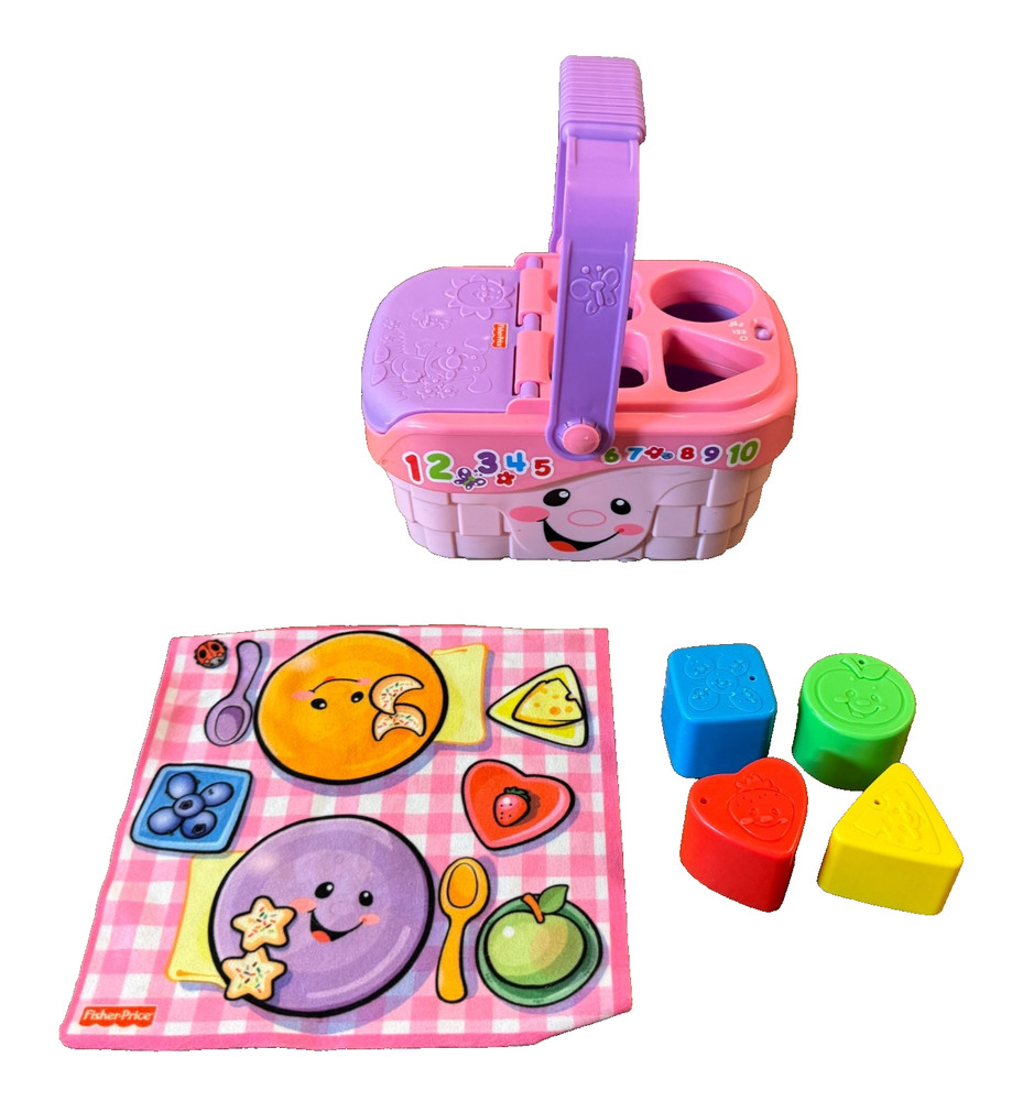 Fisher Price Laugh Learn Sweet Sounds Picnic Basket Music Shape Sorter Baby Toy