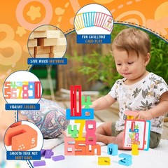 Educational Wooden Number Building Blocks – 30 Math Games & Activities for Kids