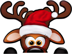 Jumbo Reflective Magnetic Santa’S Helper Reindeer Face Car Decorations Kit – Fun