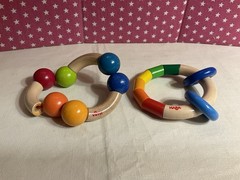 HABA BABY MAGIC ARCH & KRINGELRING WOOD CLUTCHING/GRASPING TOYS MADE IN GERMANY