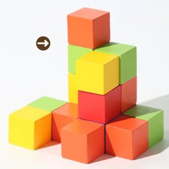 50PCS Colorful Wooden Building Blocks 1″ Stacking Cube Learning Toy Set