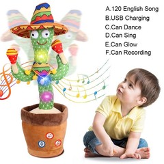 Talking Dancing Cactus Baby Toy Repeats Voice English Songs Gift for Kids