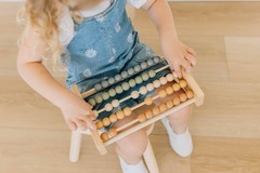 Brooklyn Neutral Boho Abacus – STEM Math Toddler Toy with Beads – Montessori