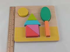 Lot of 3 Lovevery Wooden Toys: Chunky Jigsaw, Sunny Day, Sort Stack Peg Puzzles