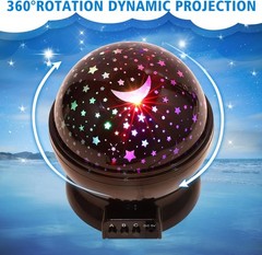 Kids Night Light Projector 360 Rotation 12 Colors Bedroom Lamp Gift Boys Girls