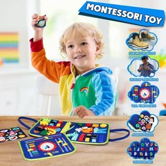 Montessori Busy Board Toy for 3-6 Olds Educational Sensory Activity