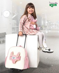 Toddler Suitcase w. Plush Pink Triceratops Toy Kids Gift 3-9 | 2-in-1 Kids Lu…