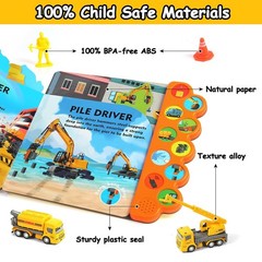 Construction Toys Set with Sound Books – Dig It! Build It! 20 PCS for Kids 3+