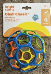 Bright Starts Oball Easy Grasp Classic Ball BPA-Free Infant Toy in Red, Yellow,
