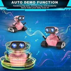 Hamourd Robot Toys for Girls, Rechargeable Remote Control Robots, Standard Pink