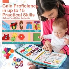 Montessori Busy Board for Toddlers 1-3 Years – Educational Sensory Travel Toy, F