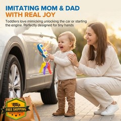 YINGZHIXING Toy Car Keys for Toddlers 1-3, Soft Silicone Baby Teething Toys w…