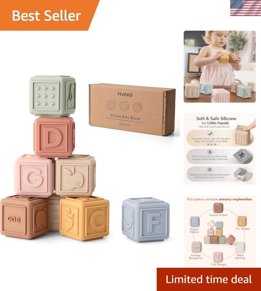 Baby Blocks Stacking for Babies Silicone Soft Building Blocks Teethers Montes…