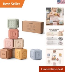 Baby Blocks Stacking for Babies Silicone Soft Building Blocks Teethers Montes…