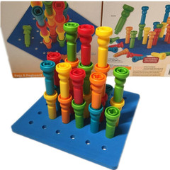 Peg Board Set Toys-Montessori Occupational Therapy Fine Motor Skills Toy, Suitab