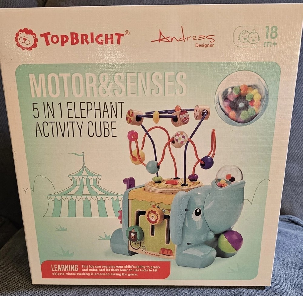 TOP BRIGHT ACTIVITY CUBE Toy 5 In 1 With Removable Bead Maze Educational Toy