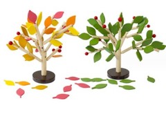 Wooden simulated leaf building block decorations for children’s puzzle toys