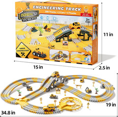 Toddlers Construction Race Tracks Toys Gifts for 3 4 5 6 Years Old Boys Kids, 2P