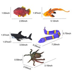 12 Pack Color Changing Sea Animal Toys,Change Ocean Animals Small