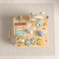 Wooden Baby Activity Table Bead Maze Xylophone Shape Sorter Learning Toy