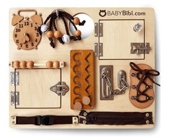 Wood Montessori Busy Board – 10-in-1 Sensory Activity Toy for Toddlers with …
